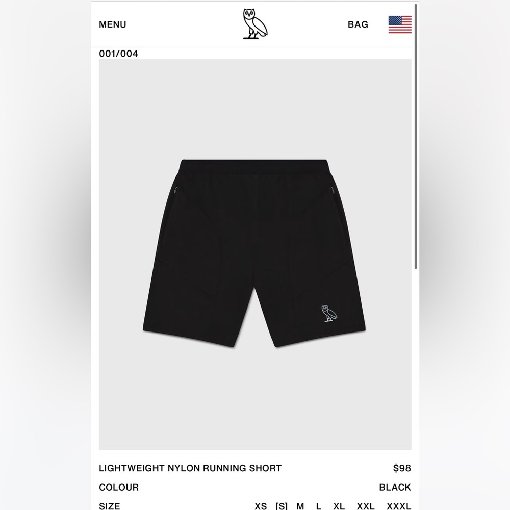 Brand new with tags ovo athletic shorts size small black